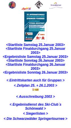Vorschau der mobilen Webseite www.ski-club-schoenwald.de, Schwarzwälder Springertournee