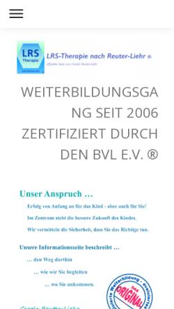 Vorschau der mobilen Webseite www.lrs-therapie.de, Ausbildungsinstitut Reuter-Liehr