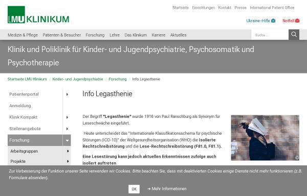 Vorschau von www.kjp.med.uni-muenchen.de, Forschungsgruppe Lese-Rechtschreibstörung