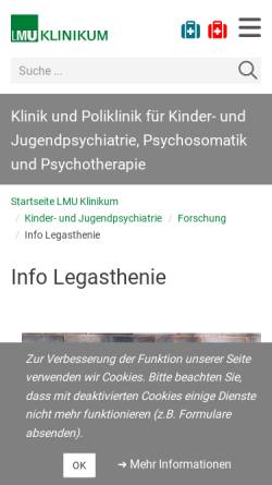 Vorschau der mobilen Webseite www.kjp.med.uni-muenchen.de, Forschungsgruppe Lese-Rechtschreibstörung