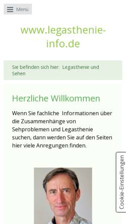 Vorschau der mobilen Webseite www.legasthenie-info.de, Legasthenie und Sehprobleme