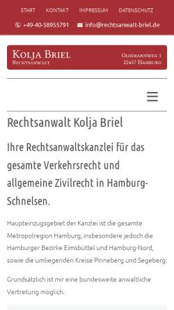 Vorschau der mobilen Webseite rechtsanwalt-briel.de, Briel Kolja