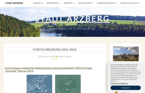 Vorschau von www.arzberg.de, Arzberg