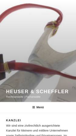 Vorschau der mobilen Webseite www.ra-heuser.de, Heuser & Scheffler