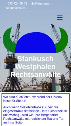 Vorschau der mobilen Webseite www.stankusch-westphalen.de, Stankusch Westphalen & Coll.