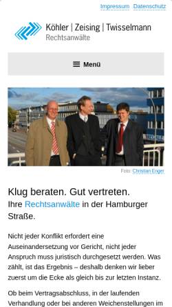 Vorschau der mobilen Webseite www.rechtsanwaltzeising.de, Zeising