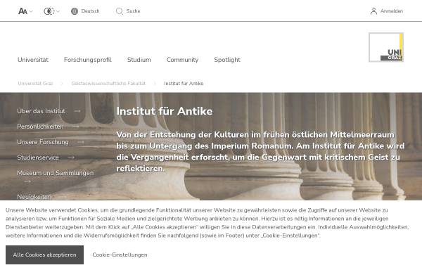 Vorschau von altegeschichte.uni-graz.at, Institut für Alte Geschichte und Altertumskunde