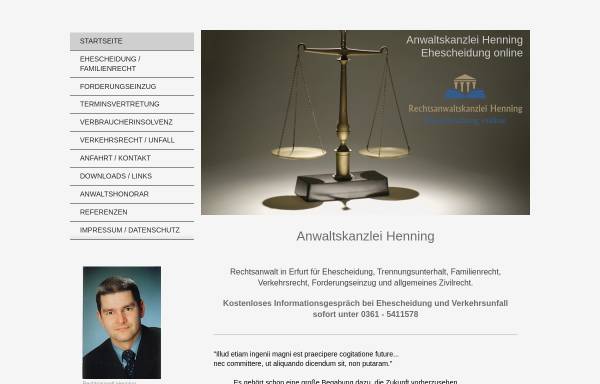 Vorschau von www.rechtsanwalt-henning.de, Anwaltskanzlei Henning