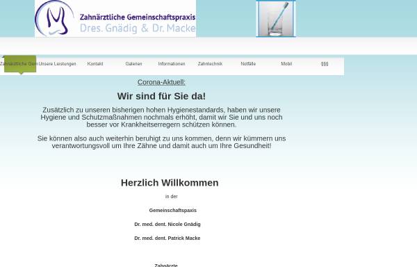 Vorschau von www.karlsruhe-zahnarzt.de, Gemeinschaftspraxis Dres. Gnädig und Dr. Macke