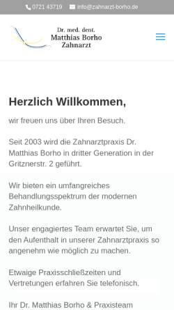 Vorschau der mobilen Webseite www.zahnarzt-borho.de, Zahnarzt Matthias Borho