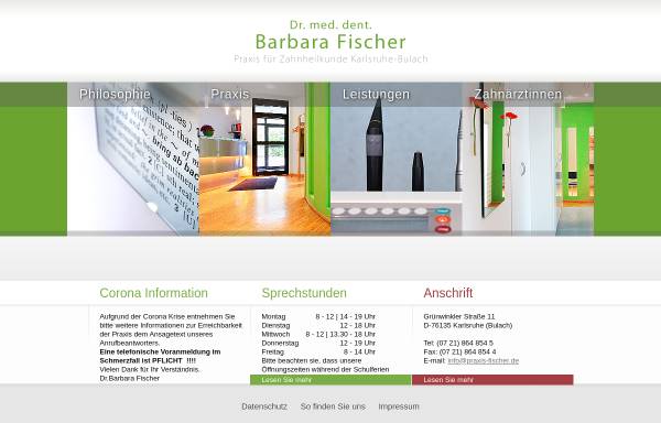 Vorschau von www.praxis-fischer.de, Zahnarztpraxis von Dr. Barbara Fischer