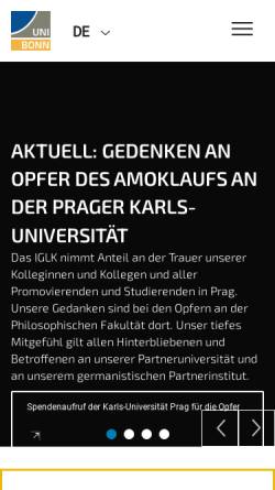 Vorschau der mobilen Webseite www.germanistik.uni-bonn.de, Germanistisches Seminar der Universität Bonn