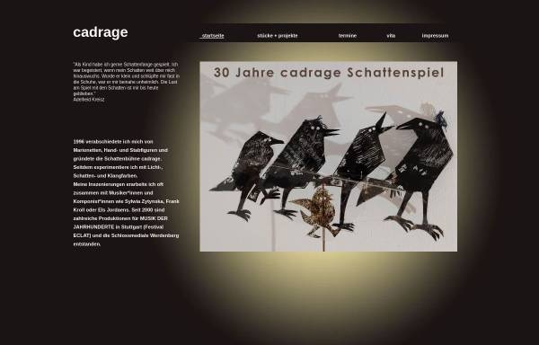 Vorschau von www.cadrage-schattenspiel.de, cadrage Schattenbühne