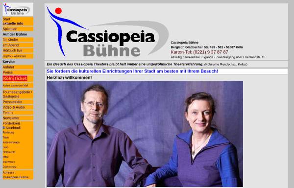 Vorschau von www.cassiopeia-buehne.de, Cassiopeia Theater und Cassiopeia Bühne