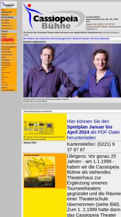 Vorschau der mobilen Webseite www.cassiopeia-buehne.de, Cassiopeia Theater und Cassiopeia Bühne