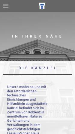 Vorschau der mobilen Webseite www.koblex.de, Rechtsanwälte Grassl, Monnerjahn, Fensch und Kollegen