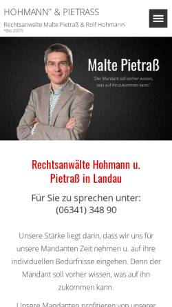 Vorschau der mobilen Webseite www.hohmann-und-pietrass.de, Hohmann - Pietrass - Koch
