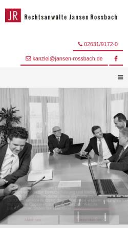 Vorschau der mobilen Webseite www.jansen-rossbach.de, Jansen - Rossbach - Schellewald