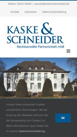 Vorschau der mobilen Webseite anwälte-neuwied.de, Kaske & Schneider