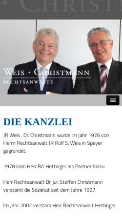 Vorschau der mobilen Webseite www.weis-christmann.de, Weis Christmann Collegen