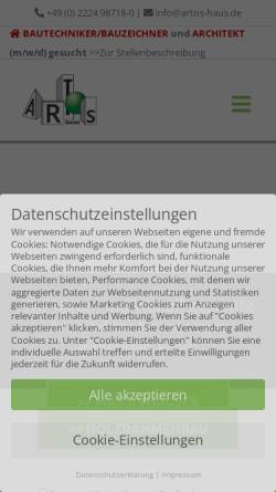 Vorschau der mobilen Webseite www.artos-haus.de, ARTOS Planen und Bauen GmbH
