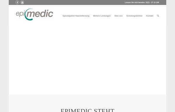 Vorschau von www.epimedic.de, Epimedic - Institut für dauerhafte Haarentfernung