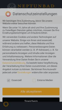 Vorschau der mobilen Webseite www.neptunbad.de, Neptunbad GmbH & Co. KG
