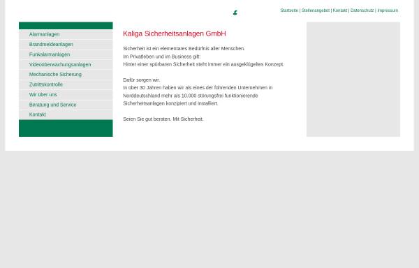 Vorschau von www.kaliga.de, Kaliga Sicherheitstechnik