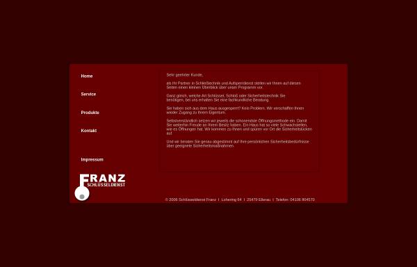 Vorschau von www.schluesseldienst-franz.de, Schlüsseldienst Franz Schließtechnik