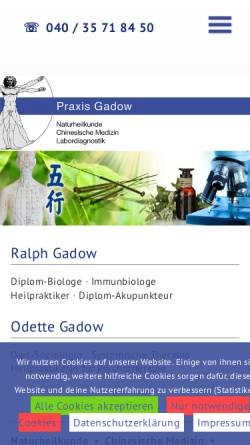 Vorschau der mobilen Webseite www.gadow-med.de, Praxis Ralph Gadow