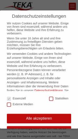 Vorschau der mobilen Webseite teka-sauna.de, TEKA-Saunabau GmbH