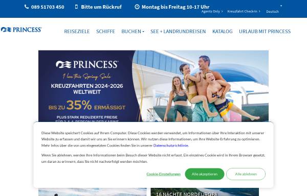 Vorschau von www.princesscruises.de, Princess Cruises