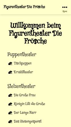 Vorschau der mobilen Webseite www.figurentheater-diefroesche.de, Die Frösche