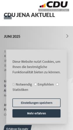 Vorschau der mobilen Webseite www.cdu-jena.de, CDU Jena
