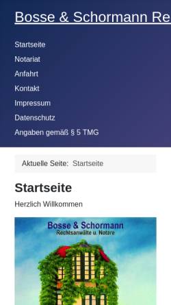 Vorschau der mobilen Webseite www.bosse-schormann.de, Bosse & Schormann