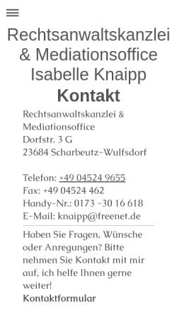 Vorschau der mobilen Webseite www.knaipp.de, Knaipp Isabelle
