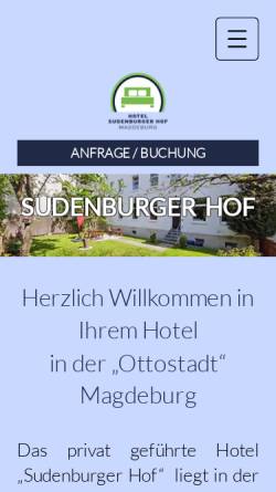 Vorschau der mobilen Webseite www.sudenburger-hof.de, Hotel / Pension Am Sudenburger Hof
