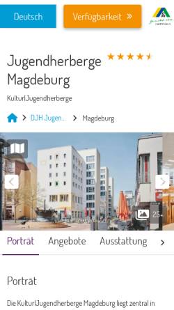 Vorschau der mobilen Webseite www.jugendherberge-magdeburg.de, Jugendherberge Magdeburg