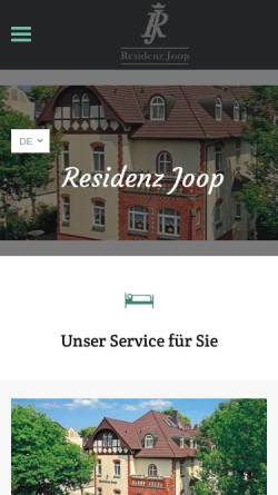 Vorschau der mobilen Webseite www.residenzjoop.de, Residenz Joop