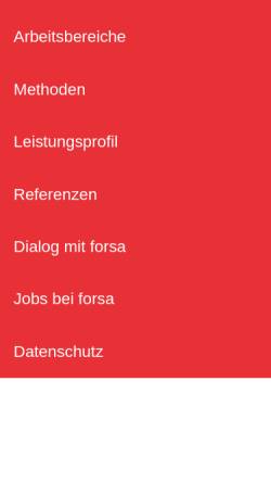 Vorschau der mobilen Webseite www.forsa.de, Forsa - Gesellschaft für Sozialforschung und statistische Analysen mbH