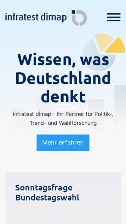 Vorschau der mobilen Webseite www.infratest-dimap.de, Infratest dimap - Gesellschaft für Trend- und Wahlforschung mbH