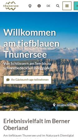 Vorschau der mobilen Webseite www.thuntourismus.ch, Thun Tourismus