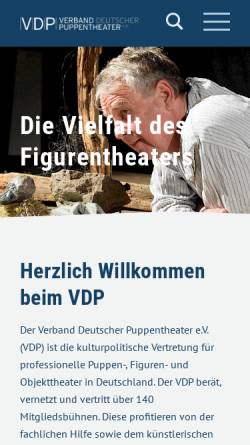 Vorschau der mobilen Webseite www.figurentheater.de, Verband Deutsche Puppentheater