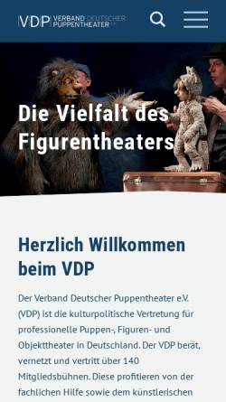 Vorschau der mobilen Webseite www.vdp-ev.de, Verband deutsche Puppentheater e.V.
