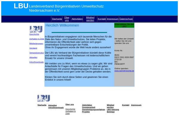 Vorschau von www.lbu-niedersachsen.de, Landesverband Bürgerinitiativen Niedersachsen (LBU) e.V.