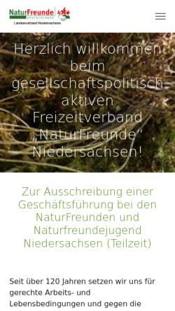 Vorschau der mobilen Webseite niedersachsen.naturfreunde.de, NaturFreunde Landesverband Niedersachsen e.V.