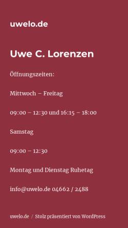 Vorschau der mobilen Webseite www.uwelo.de, Uwe C. Lorenzen - Feinkost