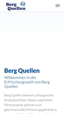 Vorschau der mobilen Webseite www.bergquelle.de, Berg Quelle - Klee und Jungbluth GmbH & Co KG