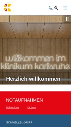 Vorschau der mobilen Webseite www.klinikum-karlsruhe.de, Städtisches Klinikum