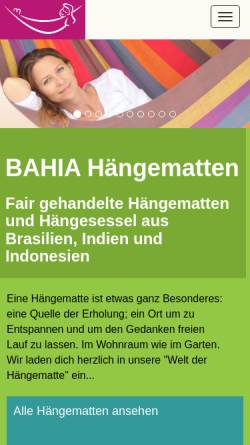 Vorschau der mobilen Webseite www.haengematte.net, Bahia Friedrich Bauer Ges.b.R.